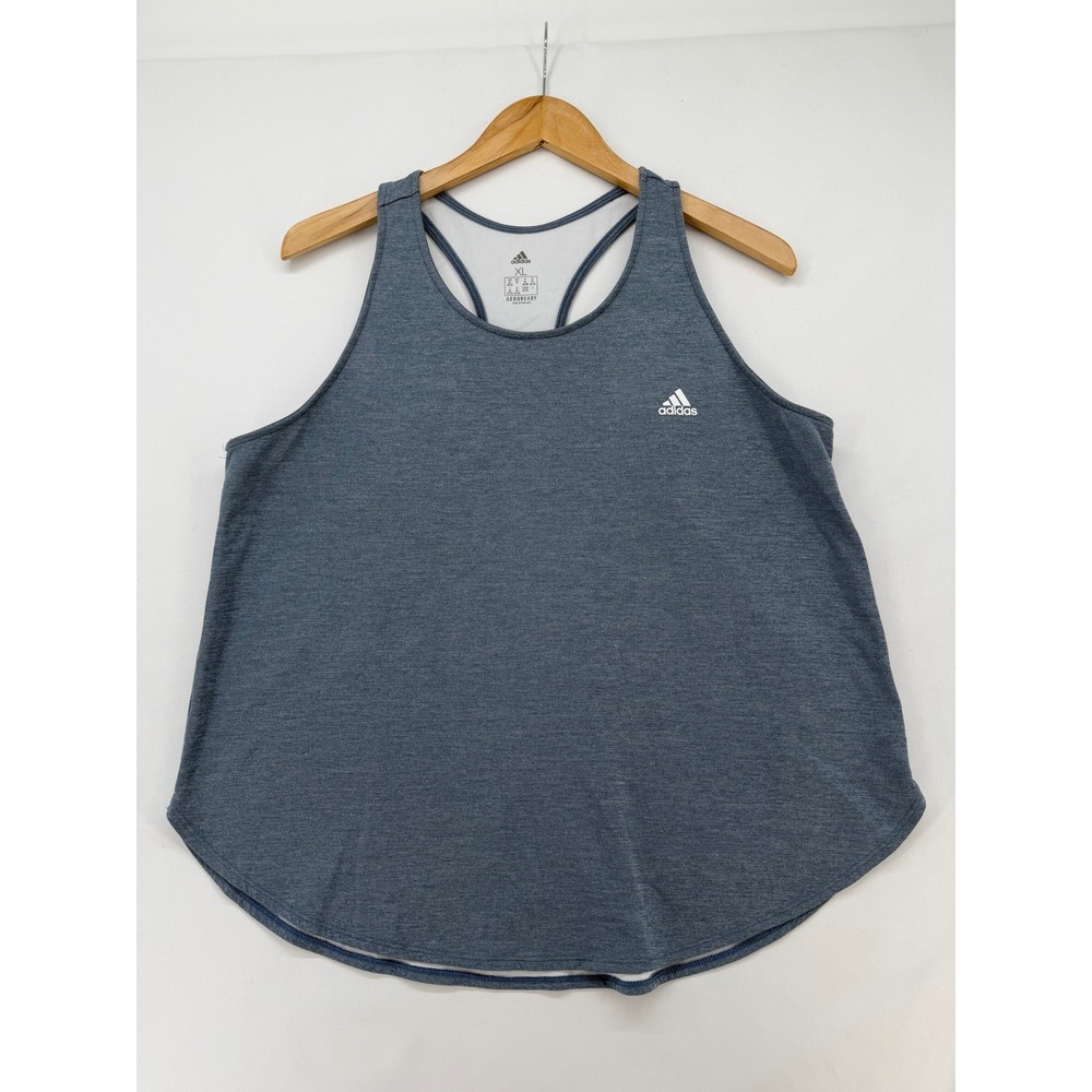 Adidas Aeroready Womens Racerback Tank Top Blue Heathered GT5456 XL